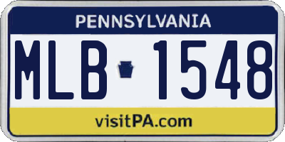 PA license plate MLB1548