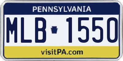 PA license plate MLB1550