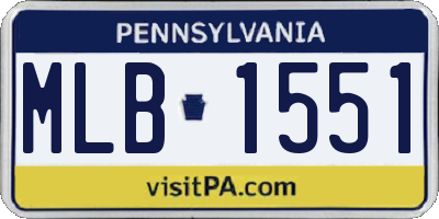 PA license plate MLB1551