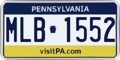 PA license plate MLB1552