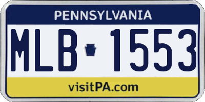 PA license plate MLB1553