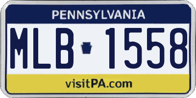 PA license plate MLB1558