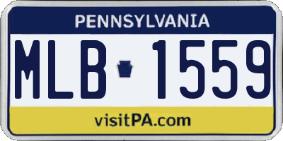 PA license plate MLB1559