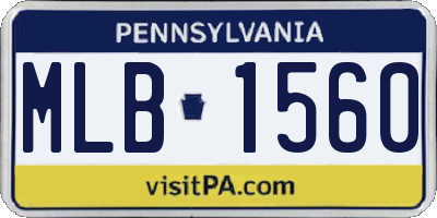 PA license plate MLB1560