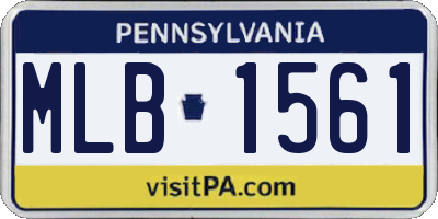 PA license plate MLB1561