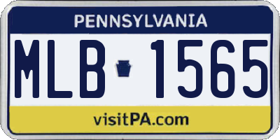 PA license plate MLB1565