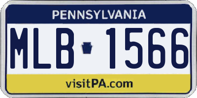 PA license plate MLB1566