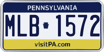 PA license plate MLB1572