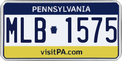 PA license plate MLB1575