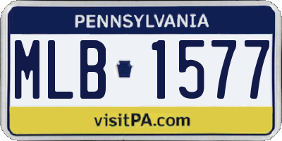 PA license plate MLB1577