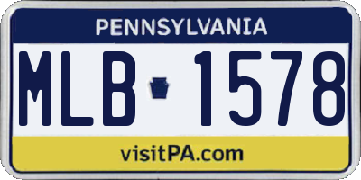 PA license plate MLB1578