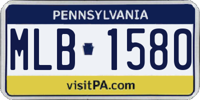 PA license plate MLB1580