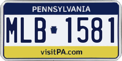 PA license plate MLB1581
