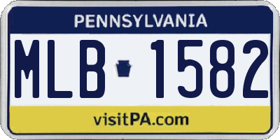 PA license plate MLB1582