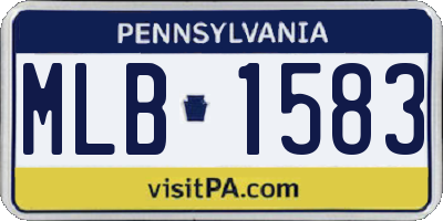 PA license plate MLB1583