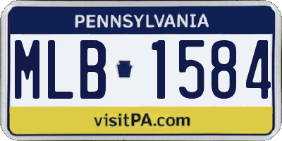 PA license plate MLB1584