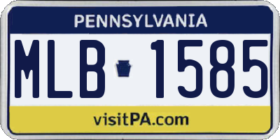 PA license plate MLB1585