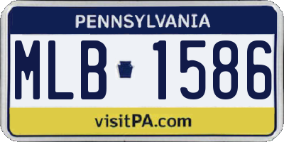 PA license plate MLB1586