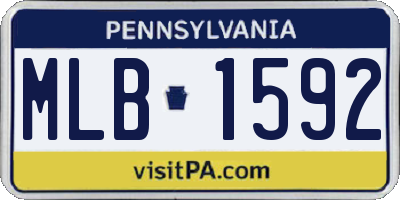 PA license plate MLB1592