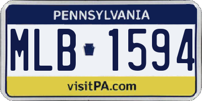 PA license plate MLB1594