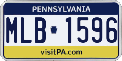 PA license plate MLB1596