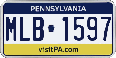 PA license plate MLB1597