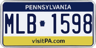 PA license plate MLB1598