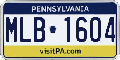 PA license plate MLB1604