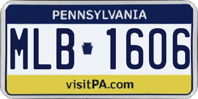 PA license plate MLB1606