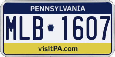 PA license plate MLB1607