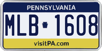 PA license plate MLB1608