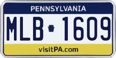 PA license plate MLB1609