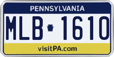 PA license plate MLB1610