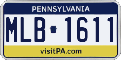 PA license plate MLB1611