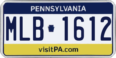 PA license plate MLB1612
