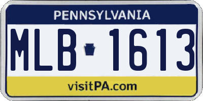 PA license plate MLB1613