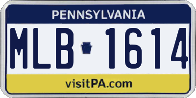 PA license plate MLB1614