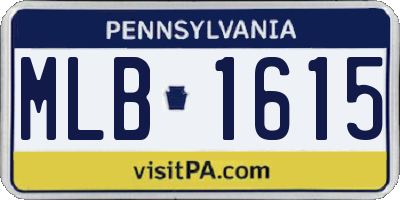 PA license plate MLB1615