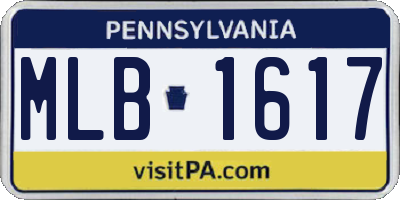 PA license plate MLB1617