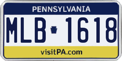 PA license plate MLB1618