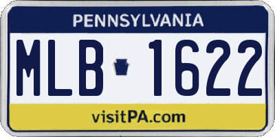 PA license plate MLB1622