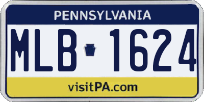 PA license plate MLB1624