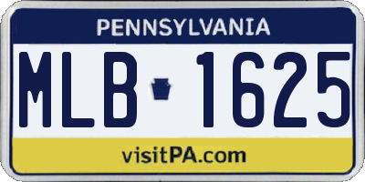 PA license plate MLB1625
