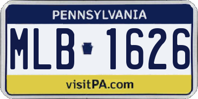 PA license plate MLB1626