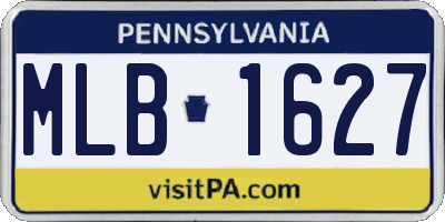 PA license plate MLB1627