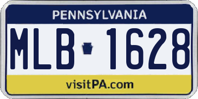PA license plate MLB1628
