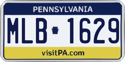 PA license plate MLB1629