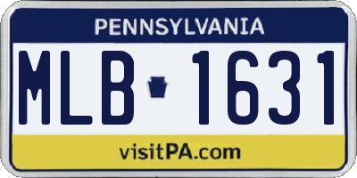 PA license plate MLB1631