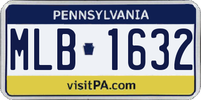 PA license plate MLB1632