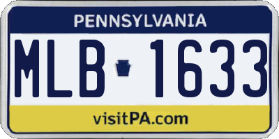 PA license plate MLB1633